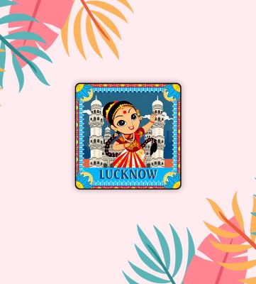 Indian State Theme Wooden Fridge Magnet  Magnet for Home Office Kitchen Refrigerator Door Stylish Decor Souvenir Gift  Indoor Decorative Gift Item (Lucknow Magnet)